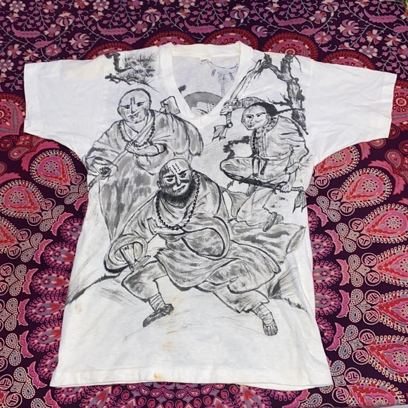 Vintage 80s Hand Drawn Kung-Fu legends T-shirt. Size L. See measurements - Picture 2 of 12